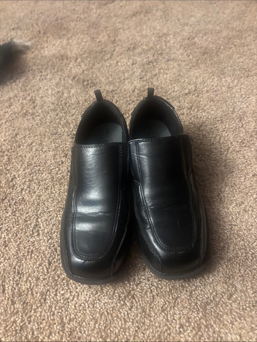 wonder nation Boys black Slip-On Dress Shoes size 2